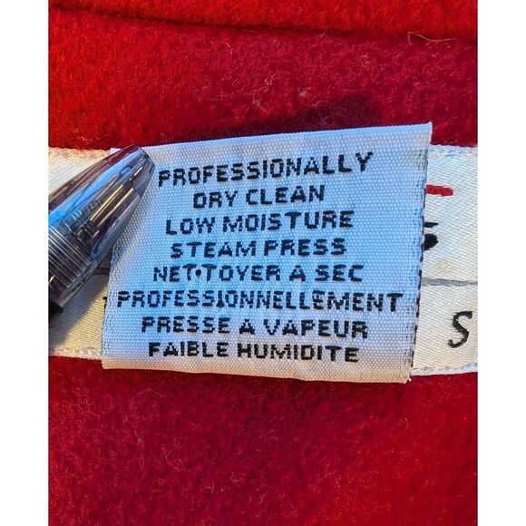 Talbots Red Wool Pea Coat Size 6P Gold Buttons Double Breasted Vintage Jacket - Picture 9 of 10